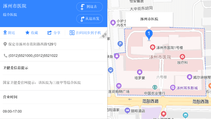 涿州市醫(yī)院地址