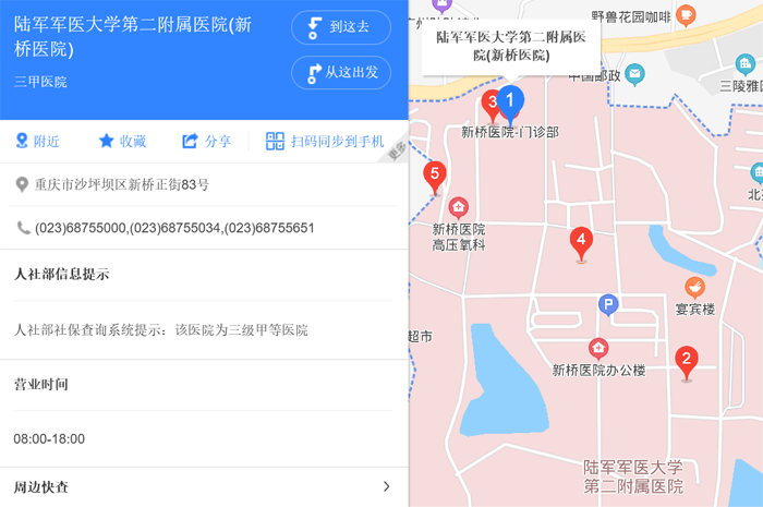 陸軍軍醫(yī)大學(xué)新橋醫(yī)院地址